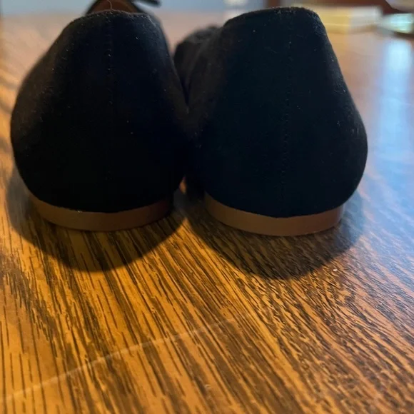 J. Crew Factory Black Suede Flats with Bow - Picture 5 of 7